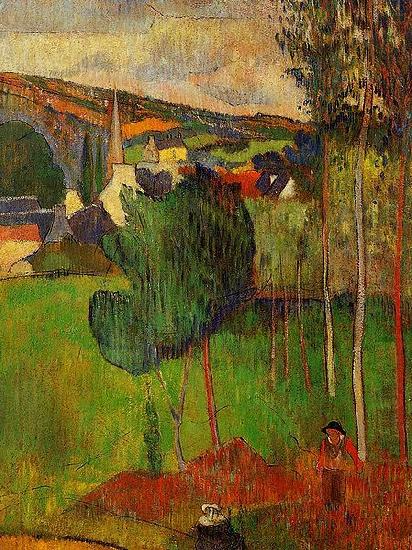 Paul Gauguin View of Pont-Aven from Lezaven oil painting picture